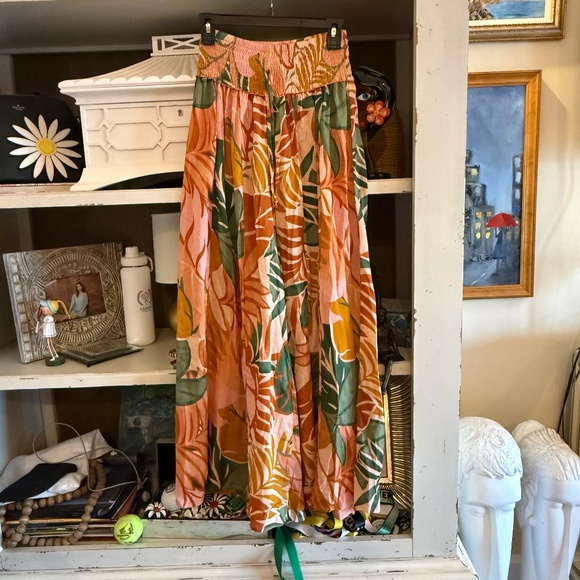 TRUE Destinations resort wear tropical print flare pants Medium M - Picture 2 of 5